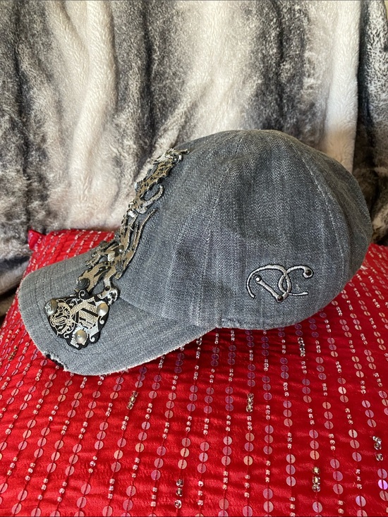 Handmade Cotton Crystal Embellished Embroidery Baseball Cap Rare main image 12